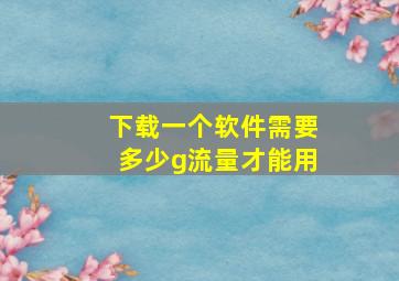 下载一个软件需要多少g流量才能用