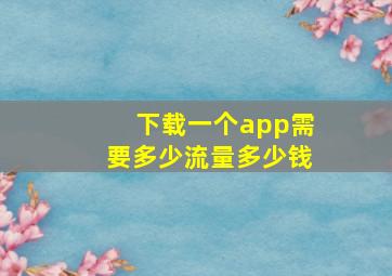 下载一个app需要多少流量多少钱