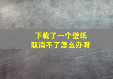 下载了一个壁纸取消不了怎么办呀