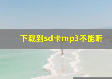 下载到sd卡mp3不能听