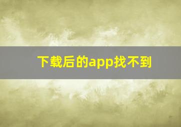 下载后的app找不到