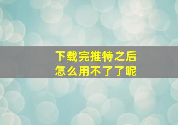 下载完推特之后怎么用不了了呢