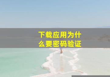 下载应用为什么要密码验证