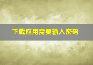 下载应用需要输入密码