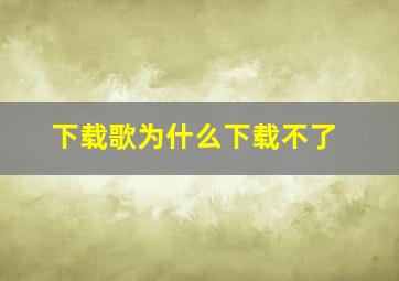 下载歌为什么下载不了