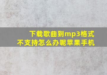 下载歌曲到mp3格式不支持怎么办呢苹果手机