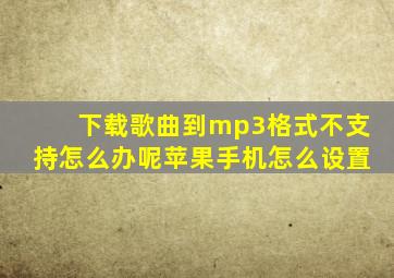 下载歌曲到mp3格式不支持怎么办呢苹果手机怎么设置