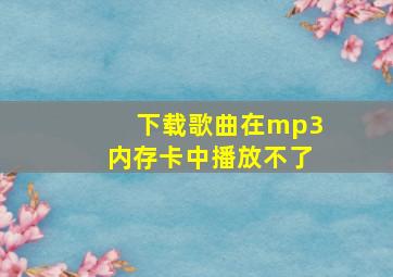 下载歌曲在mp3内存卡中播放不了