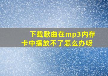 下载歌曲在mp3内存卡中播放不了怎么办呀