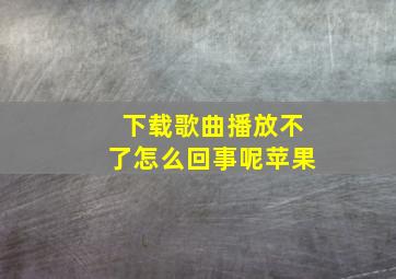 下载歌曲播放不了怎么回事呢苹果