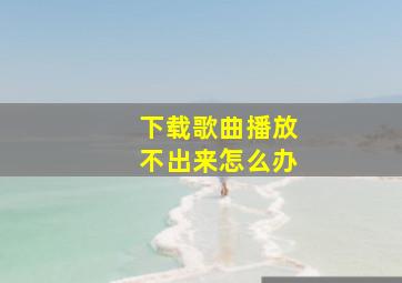 下载歌曲播放不出来怎么办