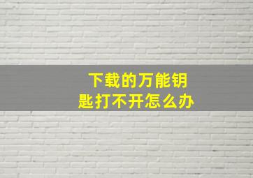 下载的万能钥匙打不开怎么办