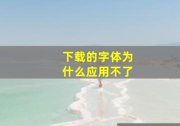 下载的字体为什么应用不了