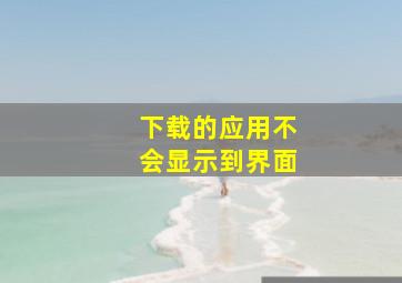 下载的应用不会显示到界面