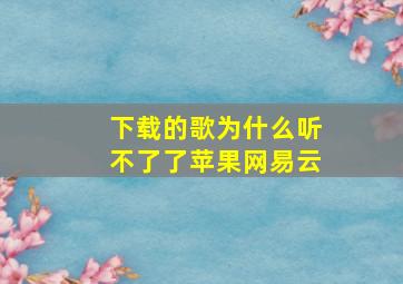 下载的歌为什么听不了了苹果网易云