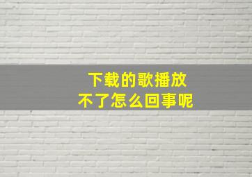 下载的歌播放不了怎么回事呢