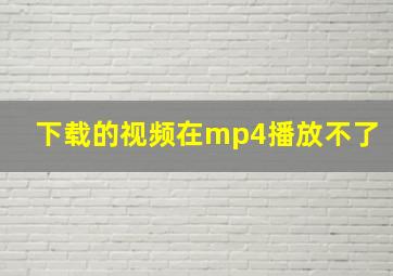 下载的视频在mp4播放不了