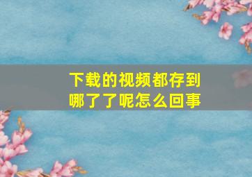 下载的视频都存到哪了了呢怎么回事