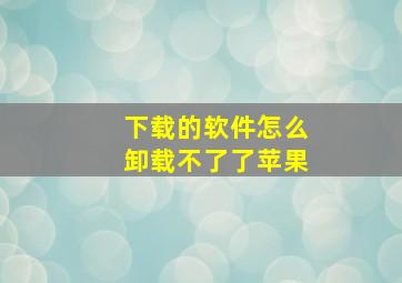 下载的软件怎么卸载不了了苹果