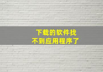 下载的软件找不到应用程序了