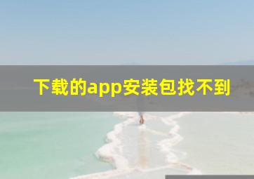 下载的app安装包找不到