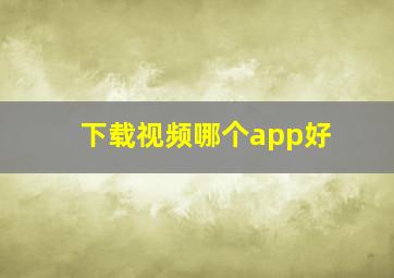 下载视频哪个app好