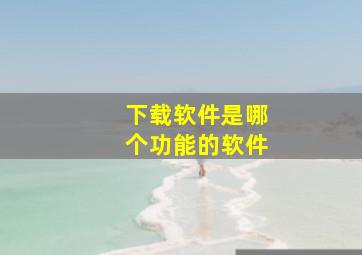 下载软件是哪个功能的软件