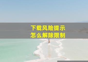 下载风险提示怎么解除限制