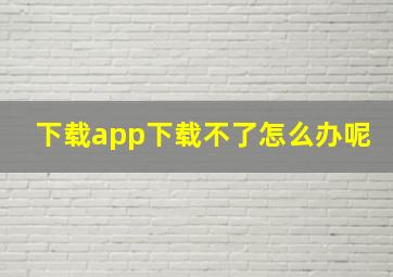 下载app下载不了怎么办呢