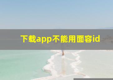 下载app不能用面容id