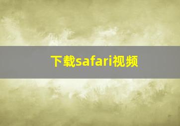 下载safari视频