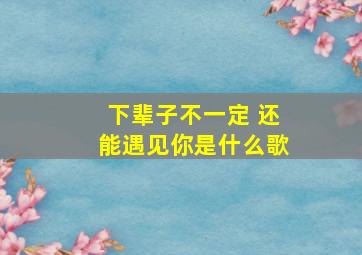 下辈子不一定 还能遇见你是什么歌