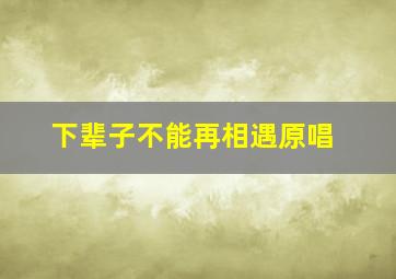 下辈子不能再相遇原唱