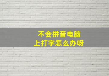 不会拼音电脑上打字怎么办呀