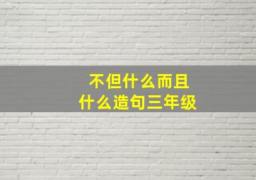 不但什么而且什么造句三年级