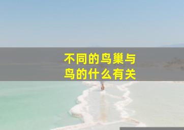 不同的鸟巢与鸟的什么有关