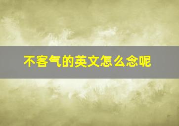 不客气的英文怎么念呢