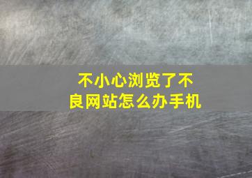 不小心浏览了不良网站怎么办手机