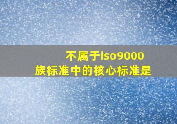 不属于iso9000族标准中的核心标准是