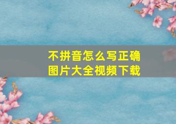 不拼音怎么写正确图片大全视频下载