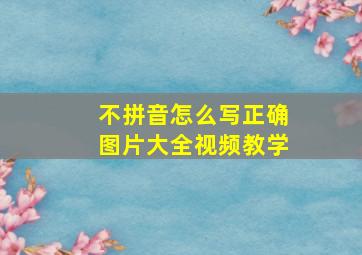 不拼音怎么写正确图片大全视频教学