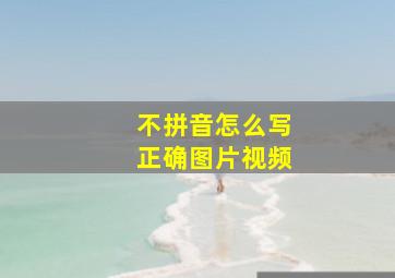 不拼音怎么写正确图片视频