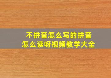 不拼音怎么写的拼音怎么读呀视频教学大全