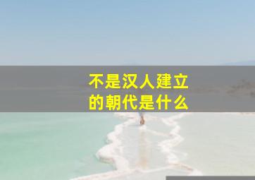 不是汉人建立的朝代是什么