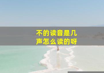 不的读音是几声怎么读的呀