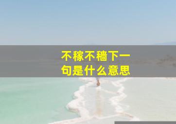 不稼不穑下一句是什么意思