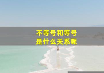 不等号和等号是什么关系呢