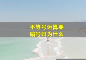 不等号运算要编号吗为什么