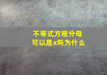 不等式方程分母可以是x吗为什么