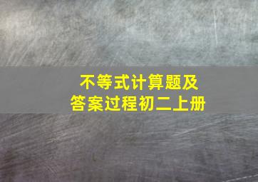 不等式计算题及答案过程初二上册